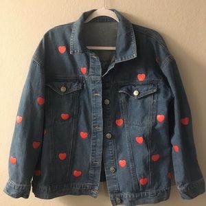Gap heart jean jacket oversized